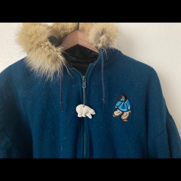 SOLD Northern Sun Inuit Embroidered Wool Parka - Picture 2 of 3